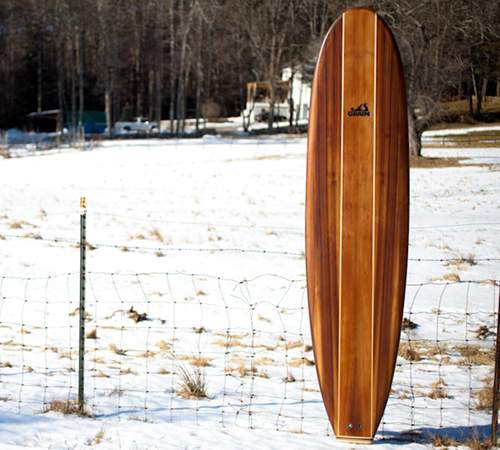 Steamer hollow wooden surfboard