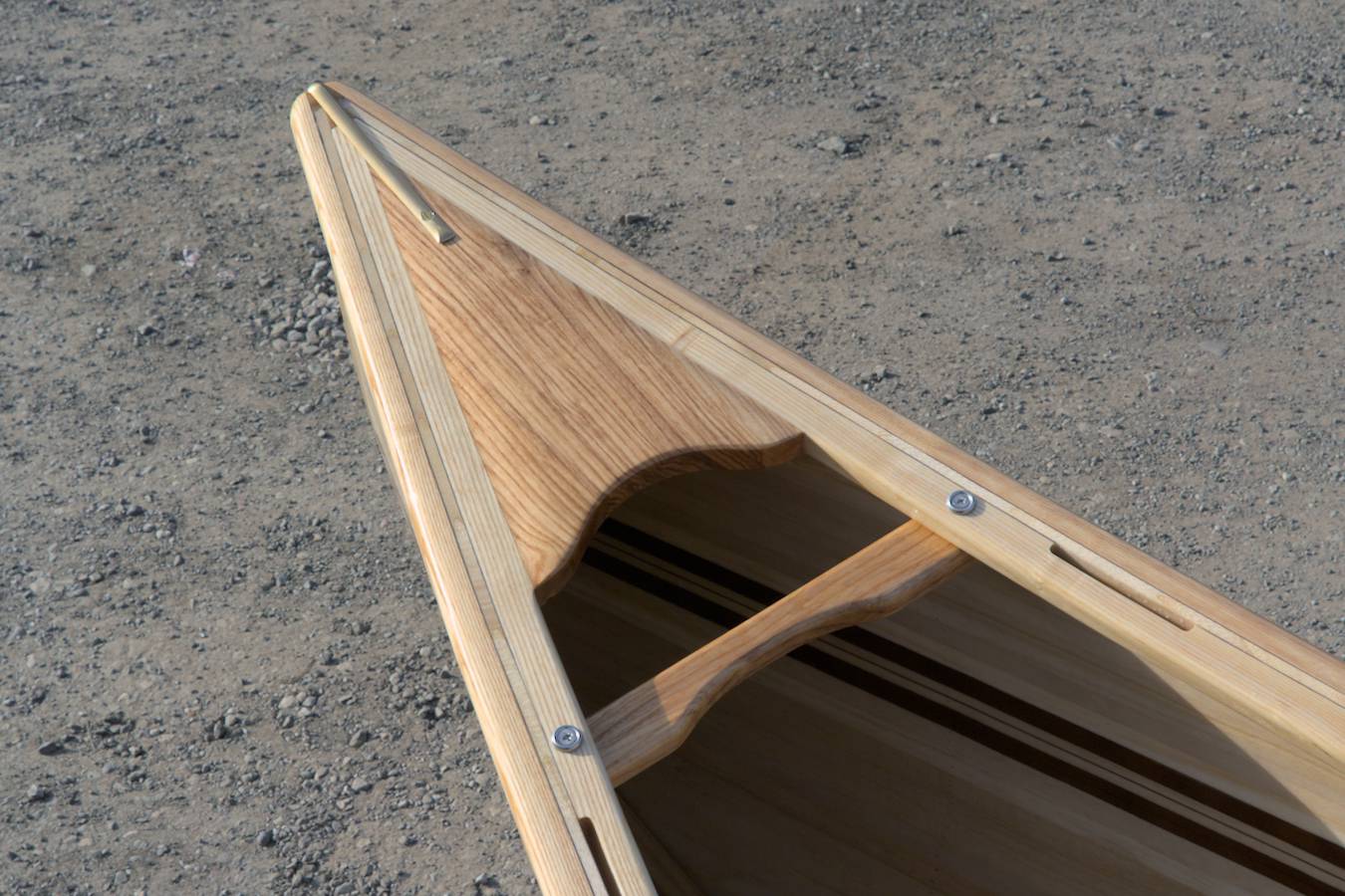Ranger 15 wood-strip canoe - deck