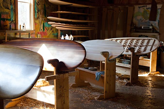 Hollow wooden surfboard building class