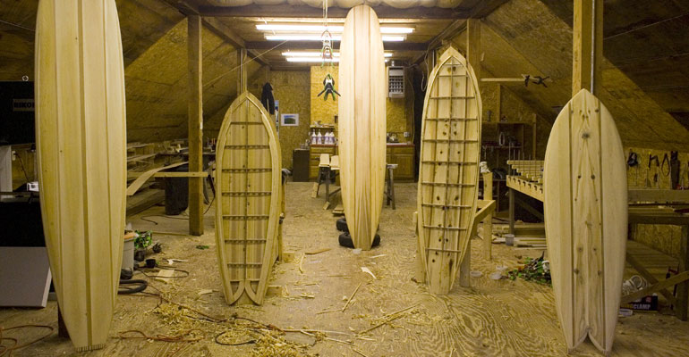 Wooden surfboards by Grain