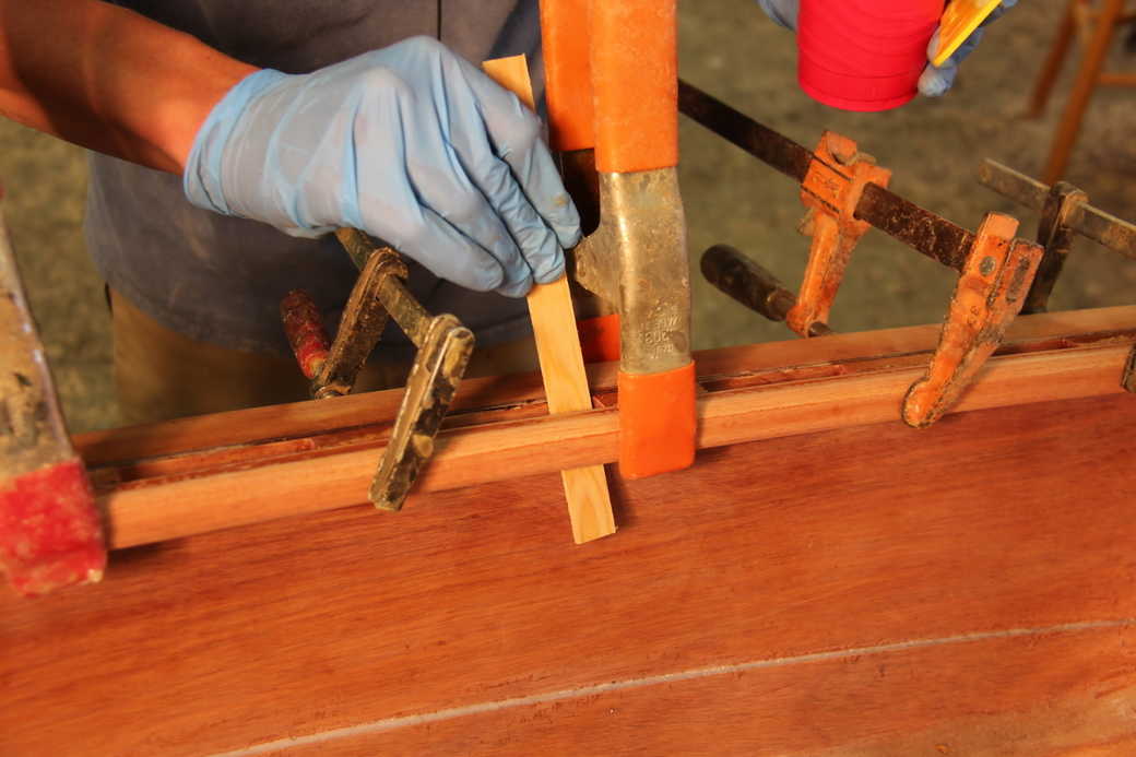 Remove excess epoxy from between and around the spacer blocks