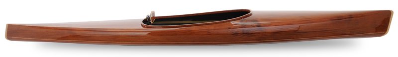 Classic, beautiful solo kayak made from mahogany strip - microBootlegger kayak