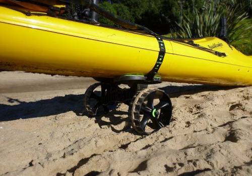 C-Tug canoe or kayak trolley with sand wheels that don't puncture