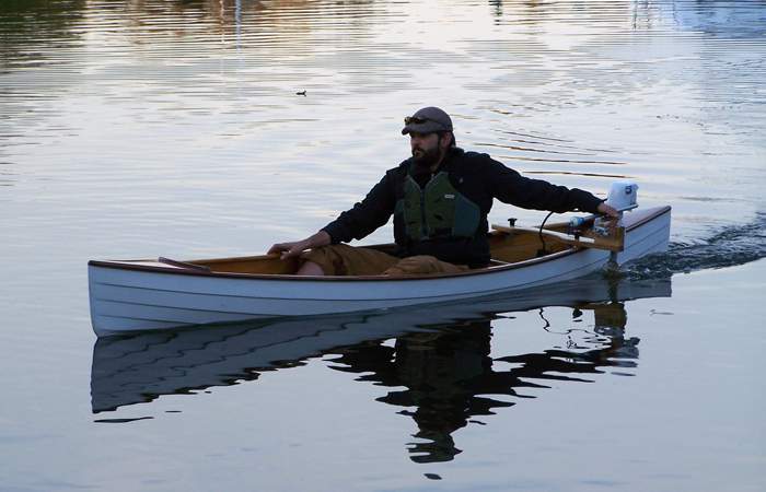 Ash motor mount for a canoe