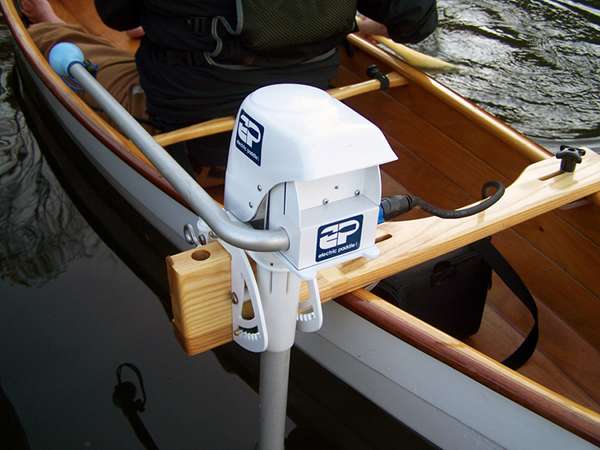 Ash motor mount for a canoe