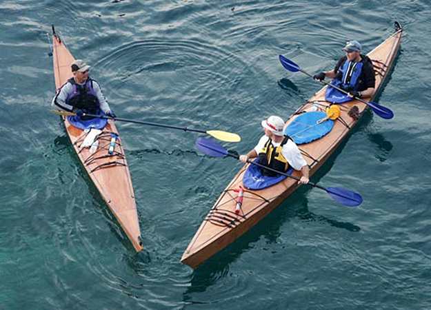 Triple kayak made at home from plans