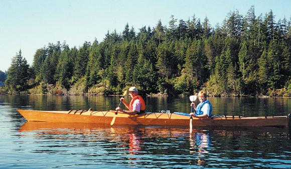 Chesapeake Double wooden expedition kayak made at home from plans or a kit