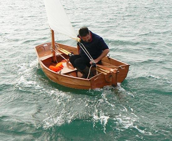 Fast sailing in an Eastport pram from Fyne Boat Kits