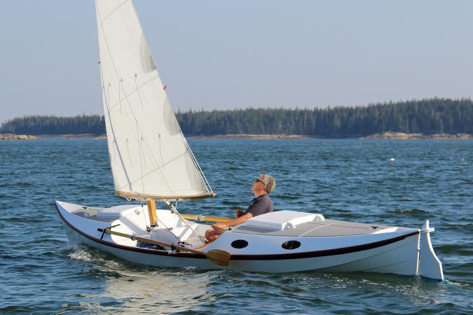 The Faering Cruiser is a serious rowing and sailing boat for coastal cruising