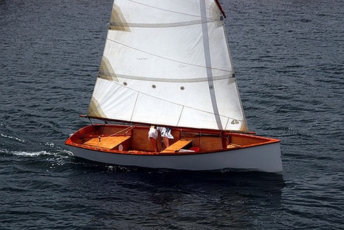 The Goat Island Skiff can be sailed, rowed or motored