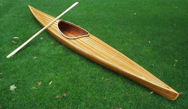 Great Auk cedar strip sea kayak is simple, roomy and stable
