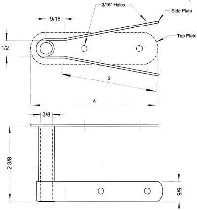 Diagram of kayak rudder mount