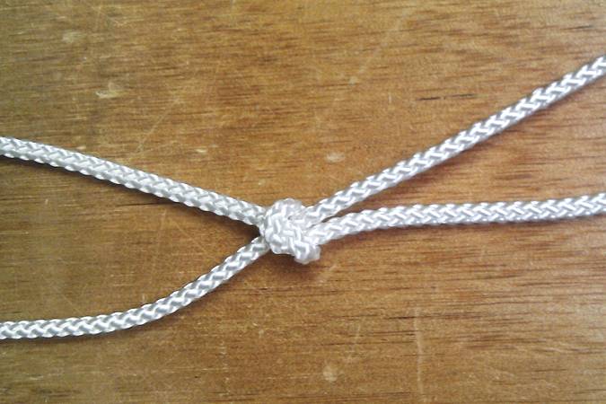 Rope for lacing a sail to a mast, yard or boom