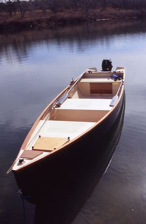 Built from plans wooden motor boat