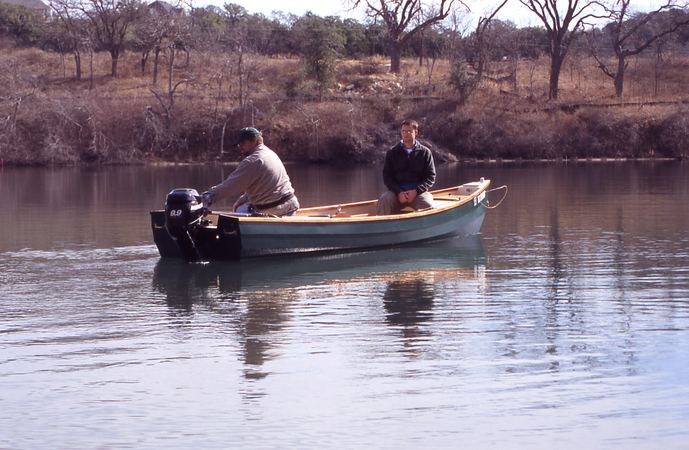 High speed wooden boat built from plans from Fyne Boat Kits