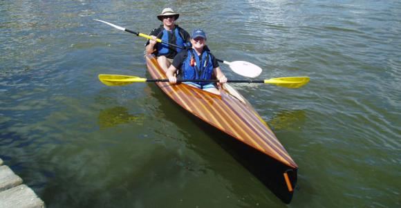 Cedar strip deck version of a Mill Creek Kayak
