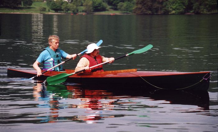 Paddling your self build wooden canoe