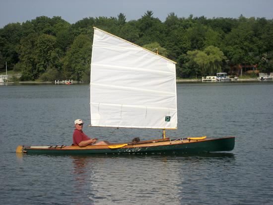 Wooden home made canoe that sails well