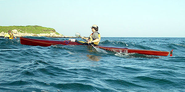 Mystery Bootlegger mahogany-strip racing sea kayak