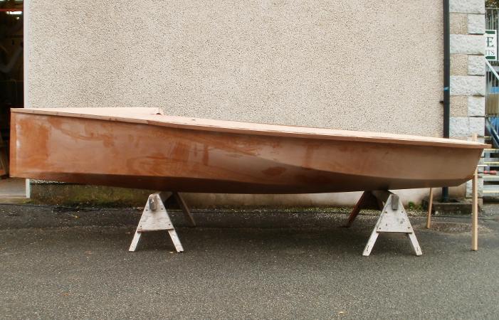 The innovative hull shape of Colin Cumming's Sweet Chariot National 12 racing boat