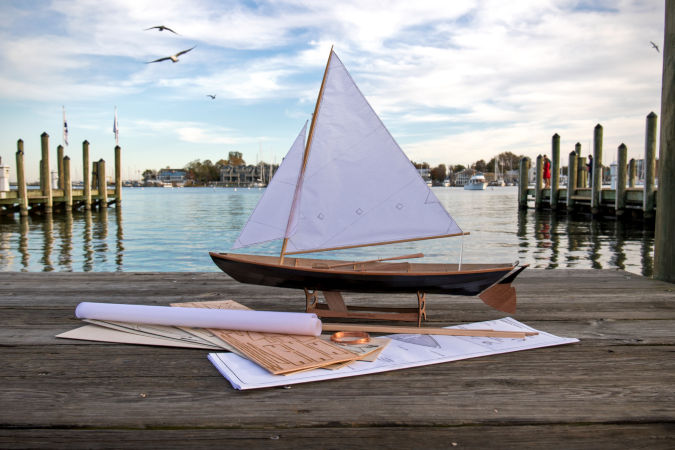 Kit contents for the scale model of the Northeaster Dory