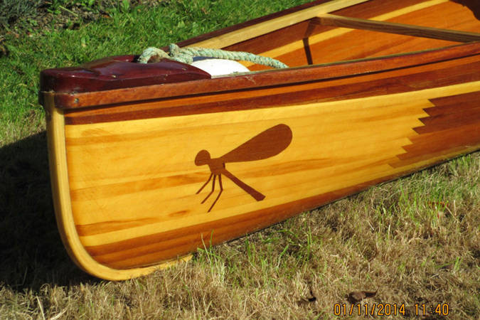 Design your own creative strip plank pattern when building the Nymph canoe