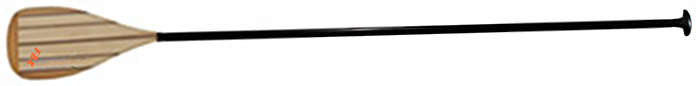 Stand-up paddle with a carbon fibre shaft and laminated wooden blade