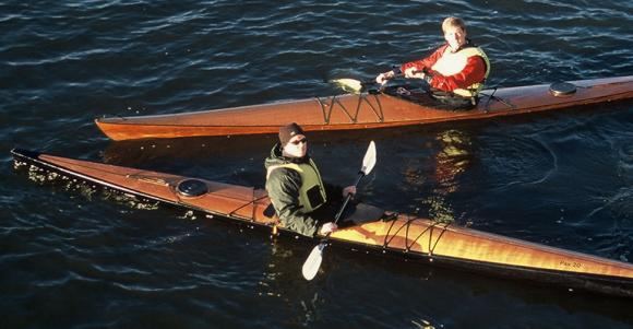Very fast wooden kayaks that are built at home