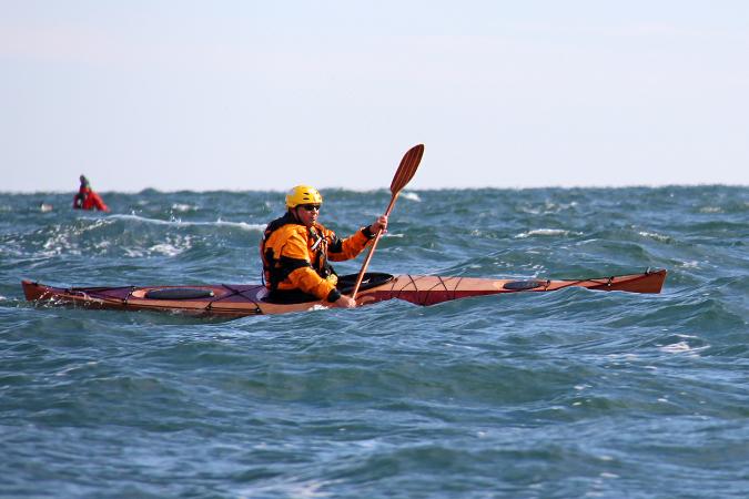 The Petrel Play wooden sea kayak