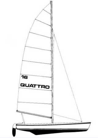Quattro 16 racing catamaran sail plan