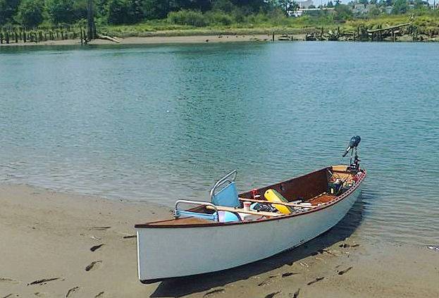 Simple home built electric Quick canoe from plans designed by Michael 