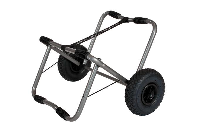 Large folding canoe trolley with a high ground clearance