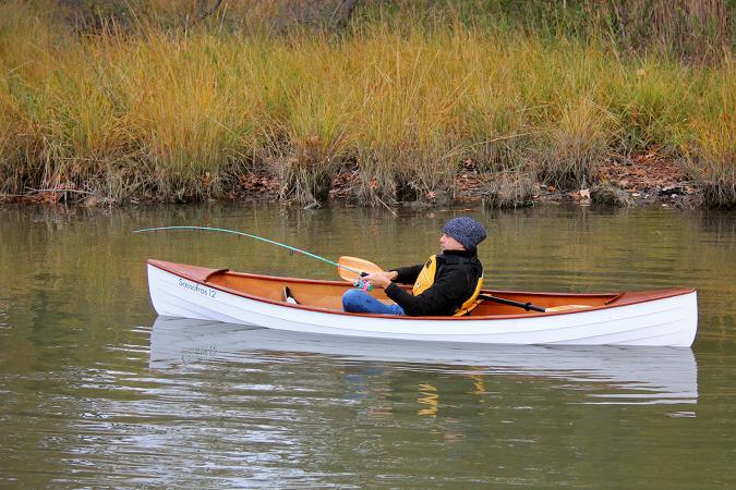 Fishing in the Sassafras 12 mkII solo canoe