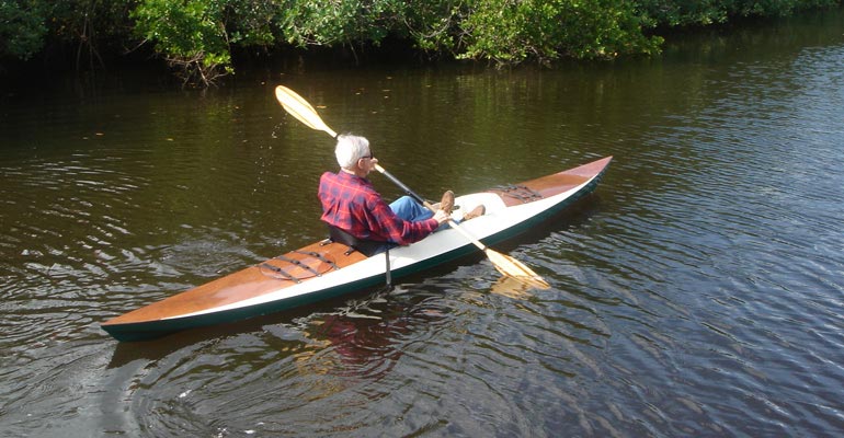 Sea Island Sport sit-on-top wooden kayak