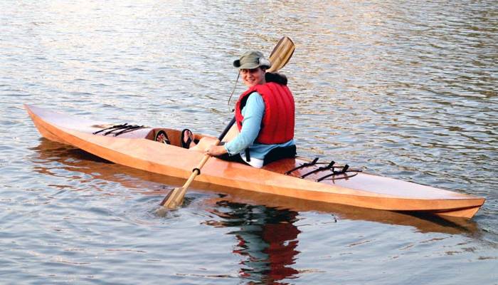 Sea Island Sport sit-on-top wooden kayak