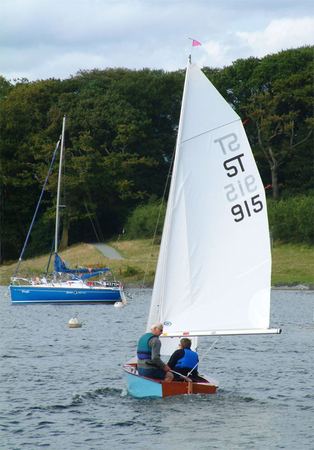 Sailing a Signet single class racer in a light breeze