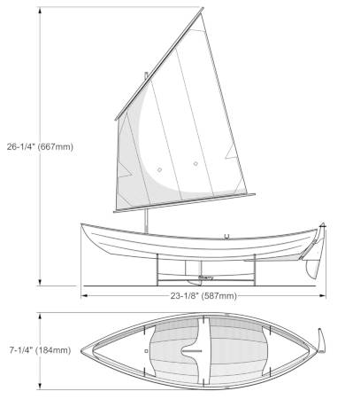 A scale model of the Skerry, constructed like the full-size boat
