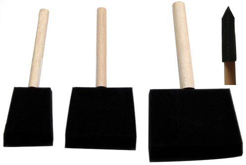 Disposable sponge brushes for paint or varnish