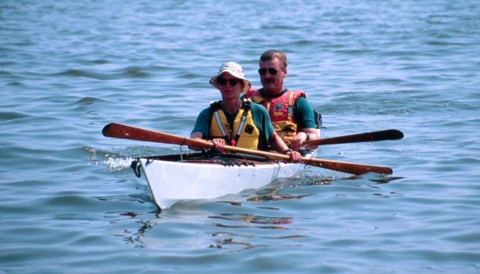 Sport tandem kayak at sea