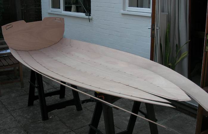 Stitch and glue dinghy building