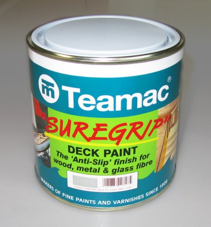 Teamac Suregrip is a high quality marine anti-slip paint intended to help protect crew against slipping on boat decks