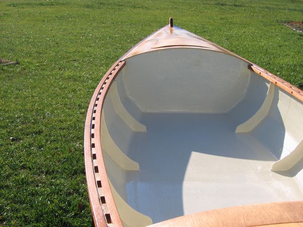 Finishing touches to a home built diy canoe from Nichols