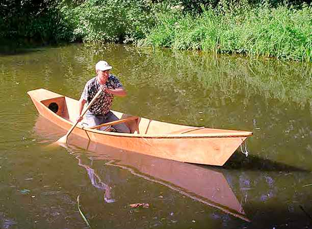 Paddling a home built canoe solo