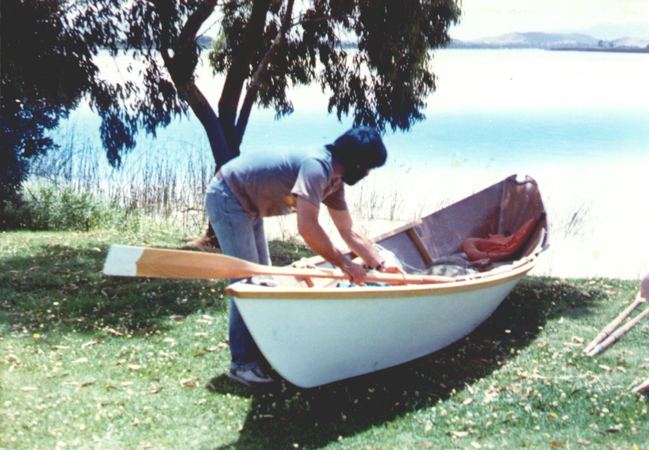 Welsford in his self built Light Dory