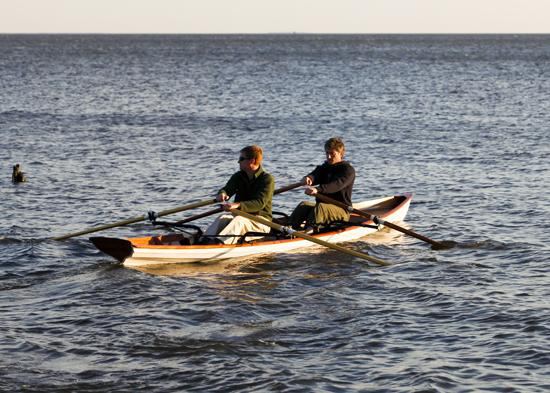 Build it yourself fast clinker style rowing boat for two people