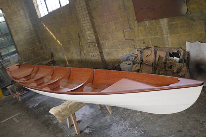 Tandem Wherry wooden rowing boat for two sliding seats