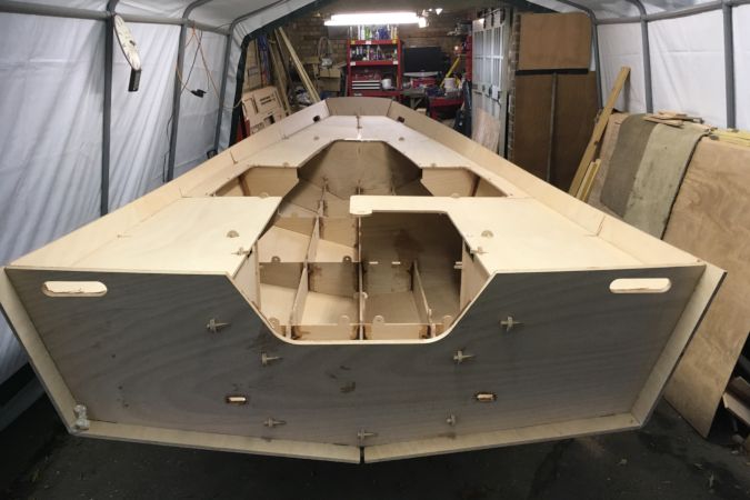 The Workstar 17 workboat is built using plywood panels that slot together