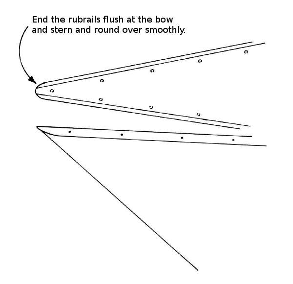 Installing rubrails on a kayak with sheerclamps