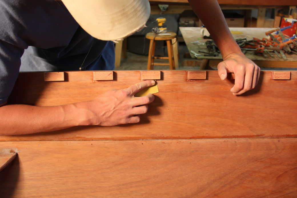 Carefully sand the spacer blocks