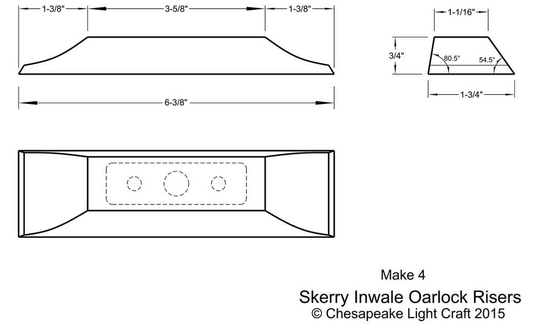 Rowlock risers to fit the Skerry's optional broken inwales